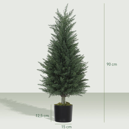 Umělé cypřiše, odolné proti UV, sada 2 ks