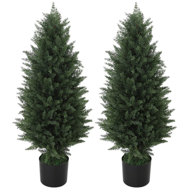 Sada 2 ks umělých cypřišů odolných vůči UV 90 cm