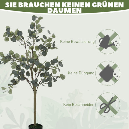 Velký umělý eukalyptus 150 cm s květináčem