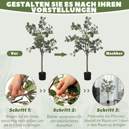 Velký umělý eukalyptus 150 cm s květináčem