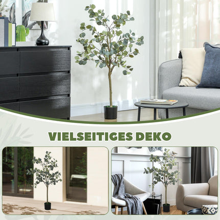 Velký umělý eukalyptus 150 cm s květináčem