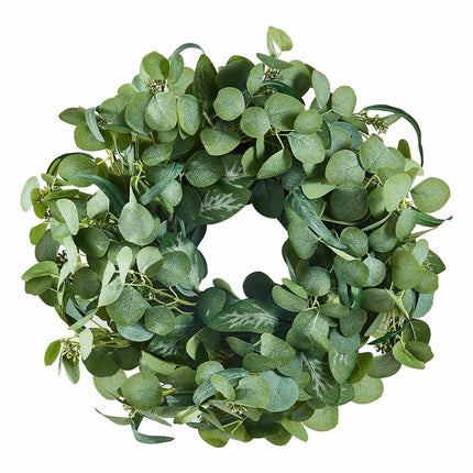 Artificial Eucalyptus Wreath, 26-Inch, Berries, Indoor-Outdoor