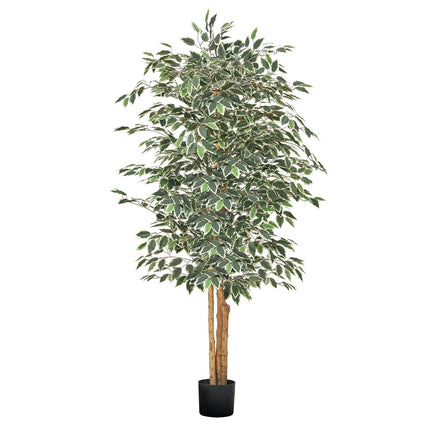 Artificial Ficus Tree 180cm, Black Pot, Indoor Faux Plant
