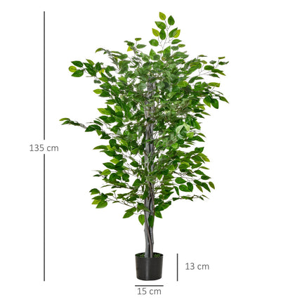 Velký umělý fíkus 135 cm v květináči pro domov nebo kancelář