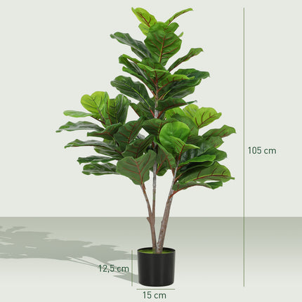 Umělý fíkus lyrovitý, 110cm, dekorace v květináči