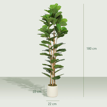 Umělý fíkus lyrovitý 180 cm, dřevěný kmen, květináč