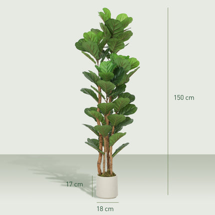 Umělý fíkus lyrovitý, 71 listů, výška 150 cm