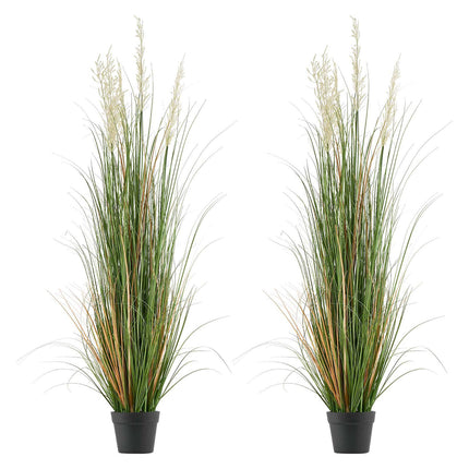 Artificial Grass Plants 2-Pack, 4 Ft Potted PVC