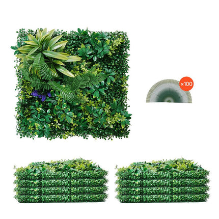Artificial Grass Wall Panels, 8 Pack 20x20 in, 3D Boxwood