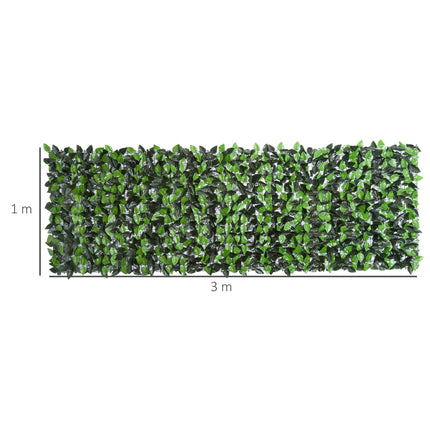 Umělá zelená stínící zástěna, 300x100 cm, tmavě zelená