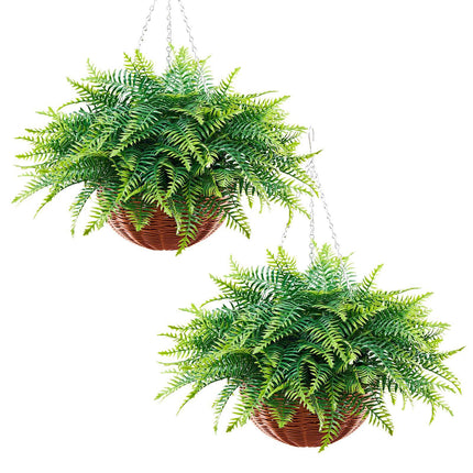 Artificial Hanging Boston Ferns, 2-Pack, 23 In
