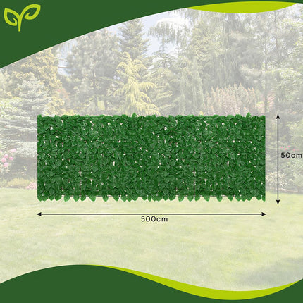 Umělý živý plot na balkon, 5x0.5m, stínící zástěna