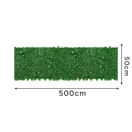 Umělý živý plot na balkon, 5x0.5m, stínící zástěna