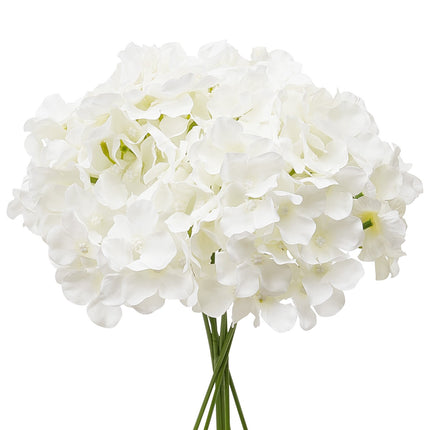 Artificial Hydrangea Flowers, 305 White Silk Stems