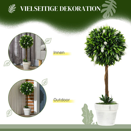 Sada 2 ks velkých umělých levandulí 60 cm v květináčích
