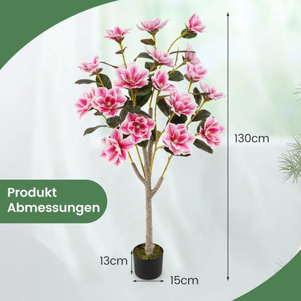 Umělá magnólie s květy, 90 cm, v květináči