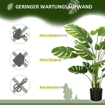 Umělá monstera 120 cm v květináči – věrná zeleň