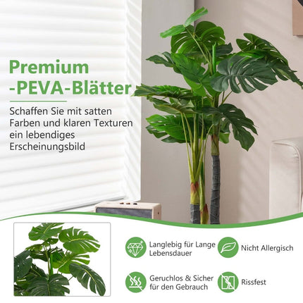 Umělá monstera, 120 cm, 20 listů, odolná