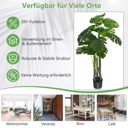 Umělá monstera, 120 cm, 20 listů, odolná