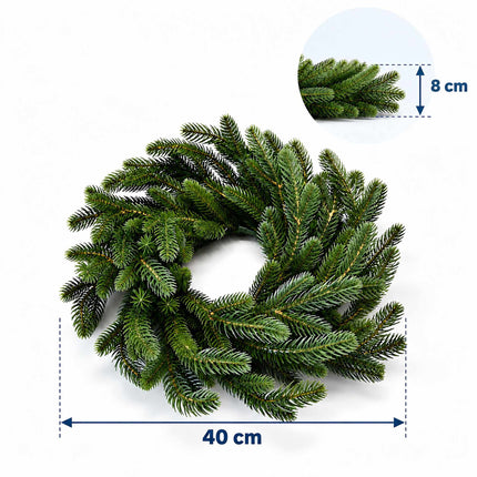 Artificial Nordmann Fir Advent Wreath, Injection-Moulded PE, Green