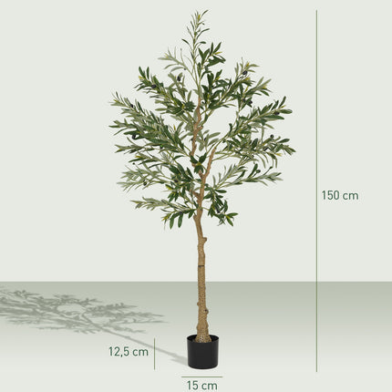 Umělý olivovník, 150 cm, 720 listů, 40 oliv
