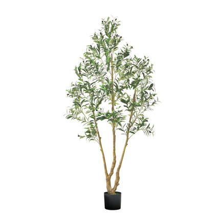 Artificial Olive Tree 210cm, Black Pot, Wood Trunk, With Fruit