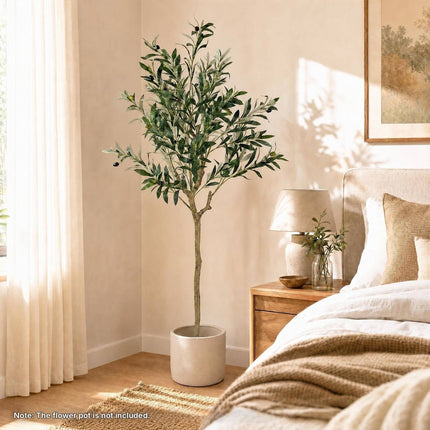 Artificial Olive Trees 150 cm, Set of 2, 24 Olives, 576 Silk Leaves