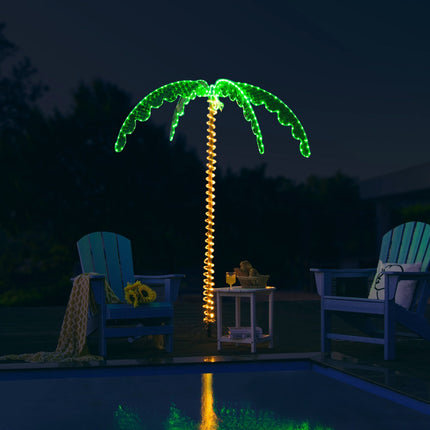 Umělá palma s LED světly, 168 cm, sklopný podstavec