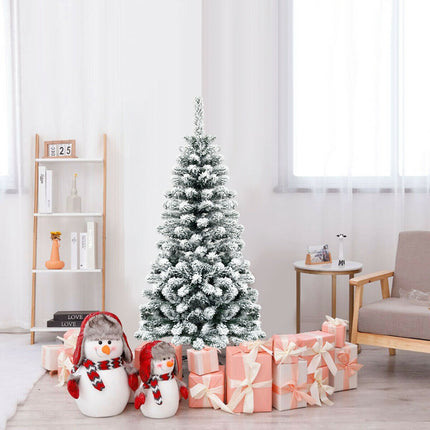 Umělý úzký vánoční stromek, 4.5 Ft, zasněžený, bez osvětlení