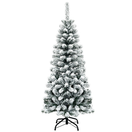 Umělý úzký vánoční stromek, 4.5 Ft, zasněžený, bez osvětlení