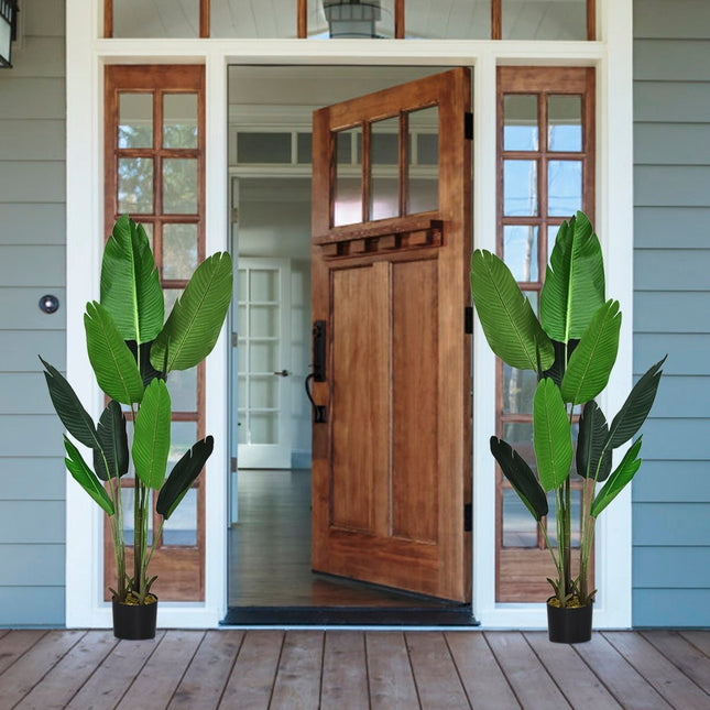 Umělá zelená rostlina 160cm – tropická palma, monstera, sansevieria