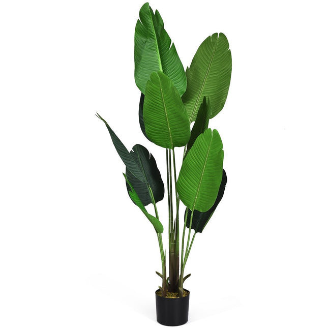 Umělá zelená rostlina 160cm – tropická palma, monstera, sansevieria