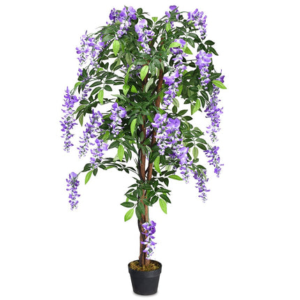 Umělá palma, dekorativní umělý strom, 150 cm, fialová