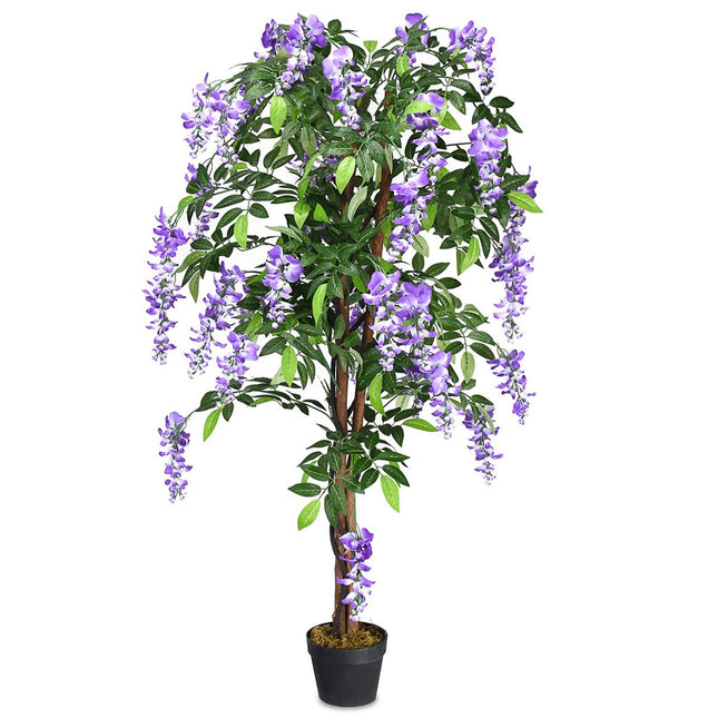 Umělá palma, dekorativní umělý strom, 150 cm, fialová