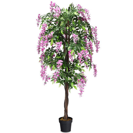 Umělá palma, dekorativní umělý strom, 180 cm, růžová