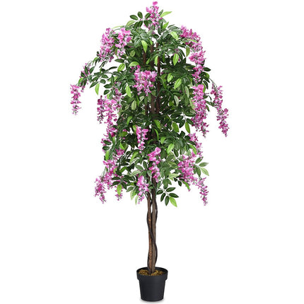 Umělá palma, dekorativní umělý strom, 180 cm, růžová