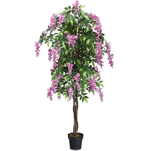 Umělá palma, dekorativní umělý strom, 180 cm, růžová