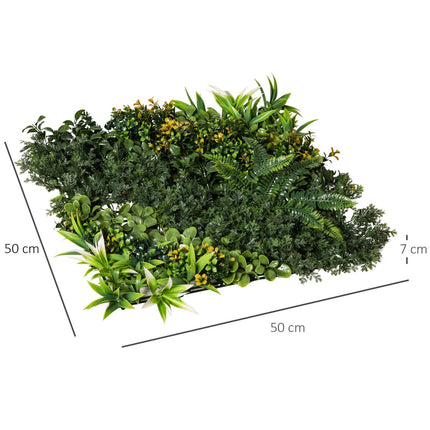 Artificial plant wall, UV protected, 12-pack, 50x50 cm