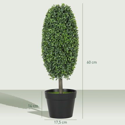 Umělé rostliny, sada 2 ks, odolné proti UV, výška 60 cm