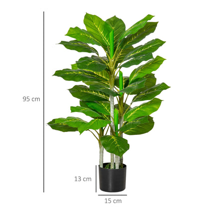 Umělá rostlina s květináčem, 95 cm, 33 listů