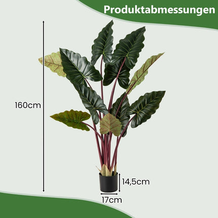 Umělé taro Rainbow, 160 cm, 11 listů