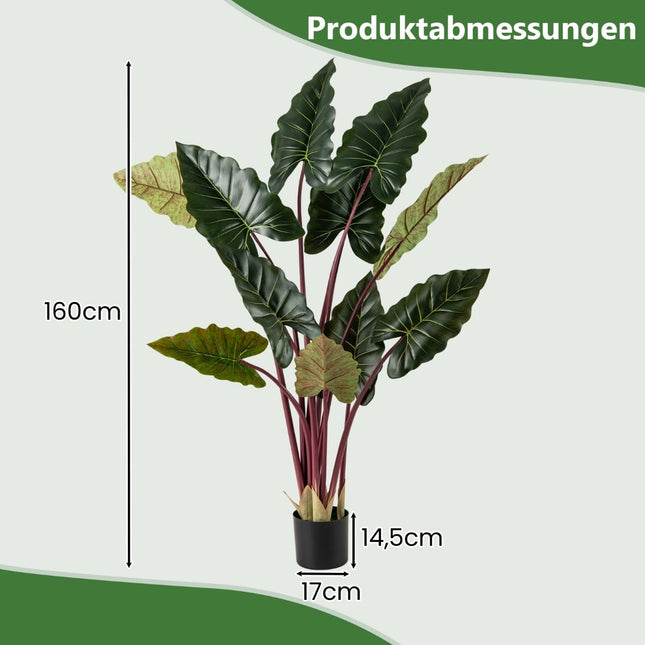 Umělé taro Rainbow, 160 cm, 11 listů