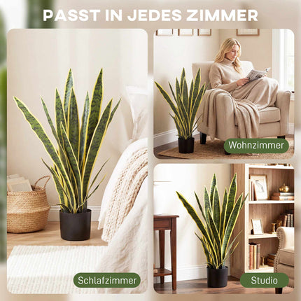 Umělá sansevieria, výška 77 cm, v květináči do obývacího pokoje