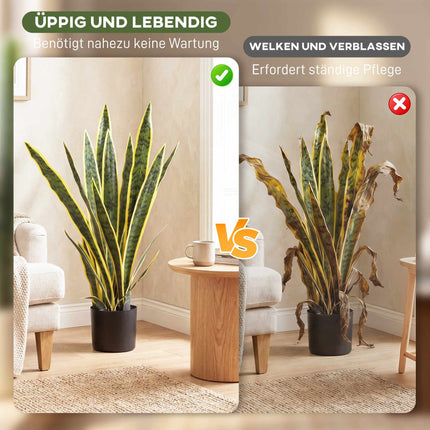 Umělá sansevieria, výška 77 cm, v květináči do obývacího pokoje