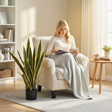 Umělá sansevieria, výška 77 cm, v květináči do obývacího pokoje