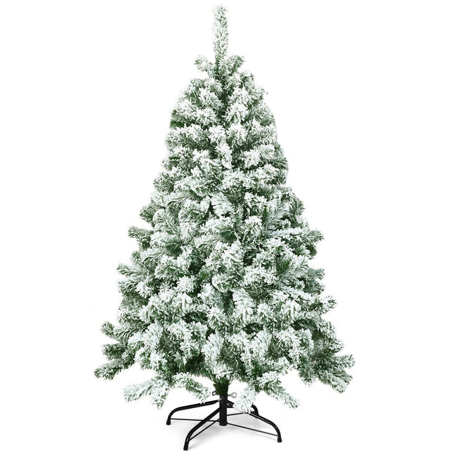 Umělý zasněžený vánoční stromek, 135 cm, PVC jehličí