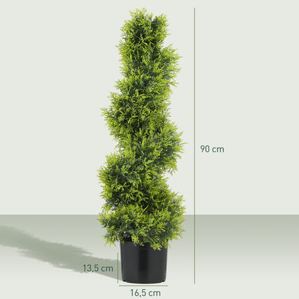 Umělý spirálově tvarovaný stromek, 90cm, odolný proti UV