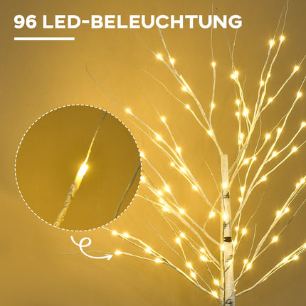 Umělá LED bříza 150 cm – vánoční a párty dekorace