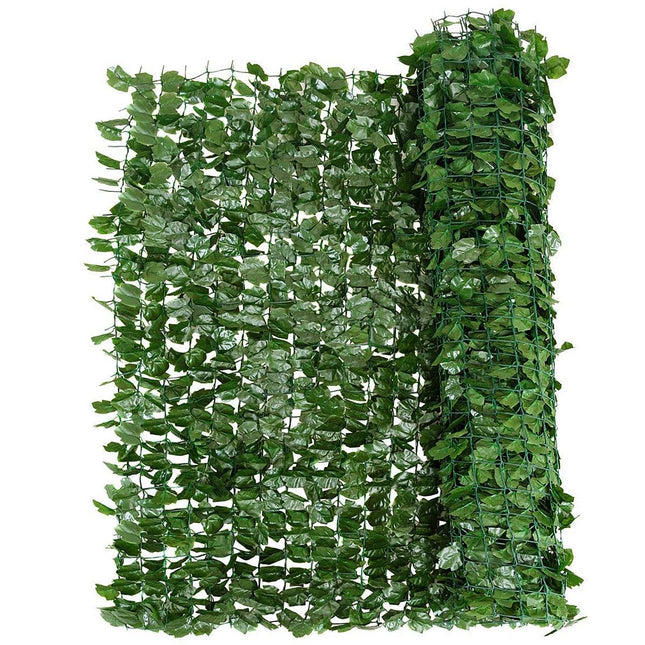 Umělý břečťan, zahradní a balkonová stínící zástěna se vzhledem listů, ochrana proti větru, 150 x 240 cm, zelená