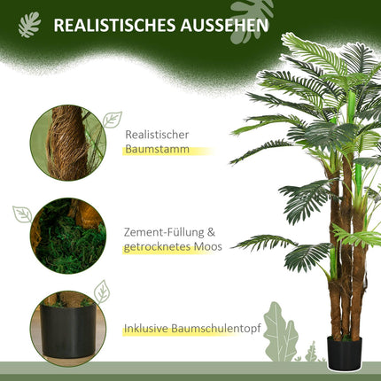 Artificial palm tree - 160 cm, 36 branches, indoor/outdoor